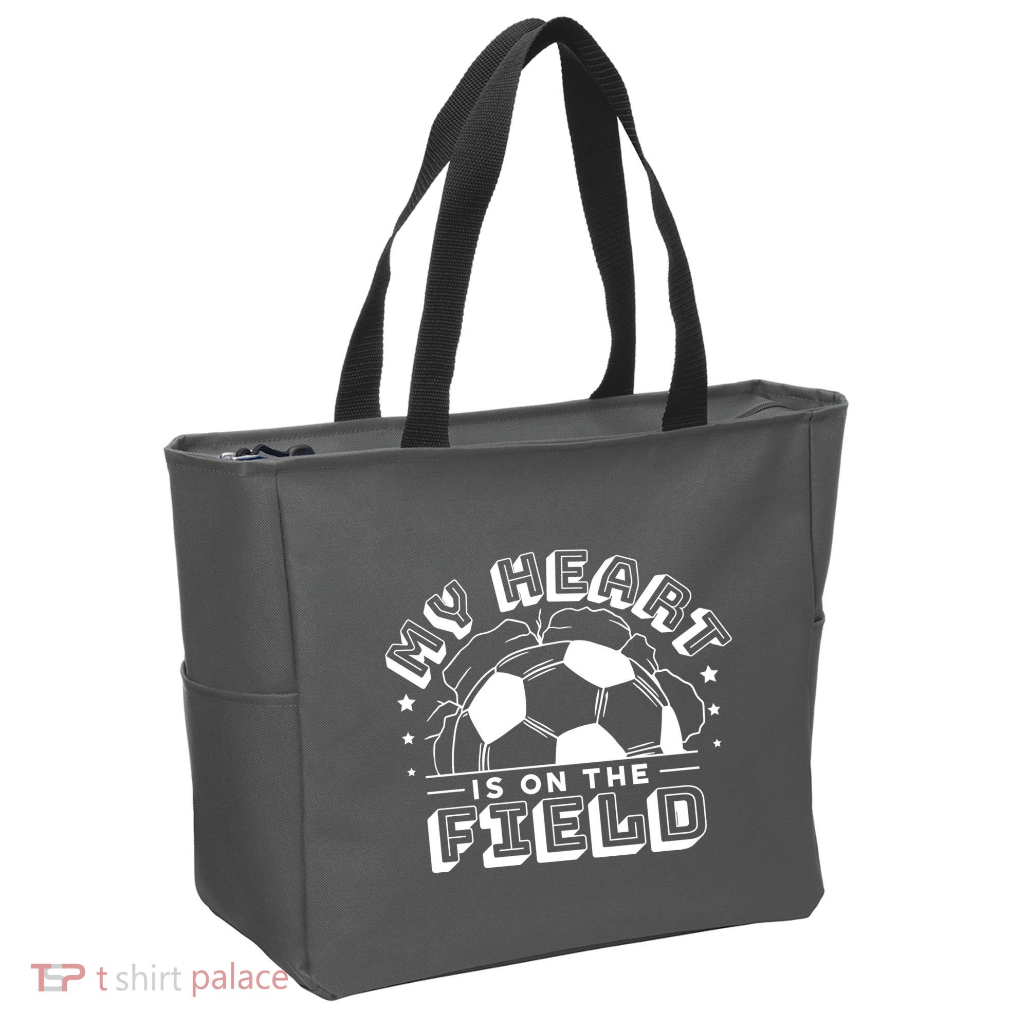 My Heart Is On The Field Soccer Tote Bag