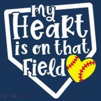 My Heart Is On That Field Softball Mom Cute Funny Hoodie thumb 2
