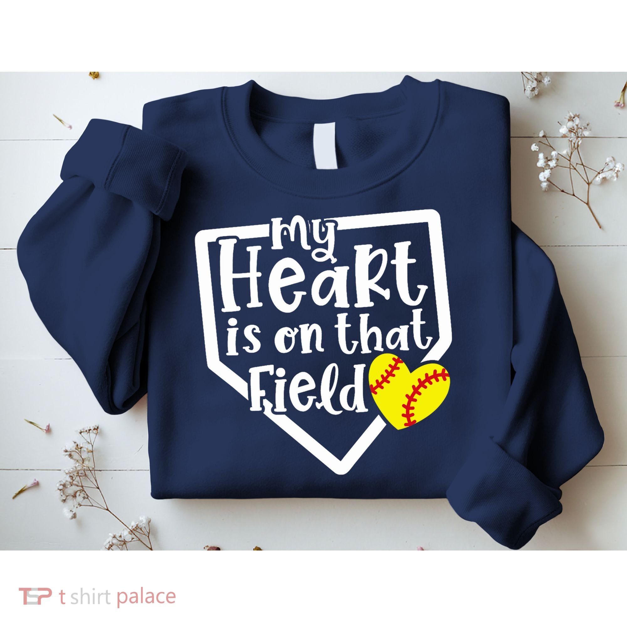 My Heart Is On That Field Softball Mom Cute Funny Sweatshirt