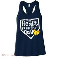 My Heart Is On That Field Softball Mom Cute Funny Women's Tank Top thumb 0