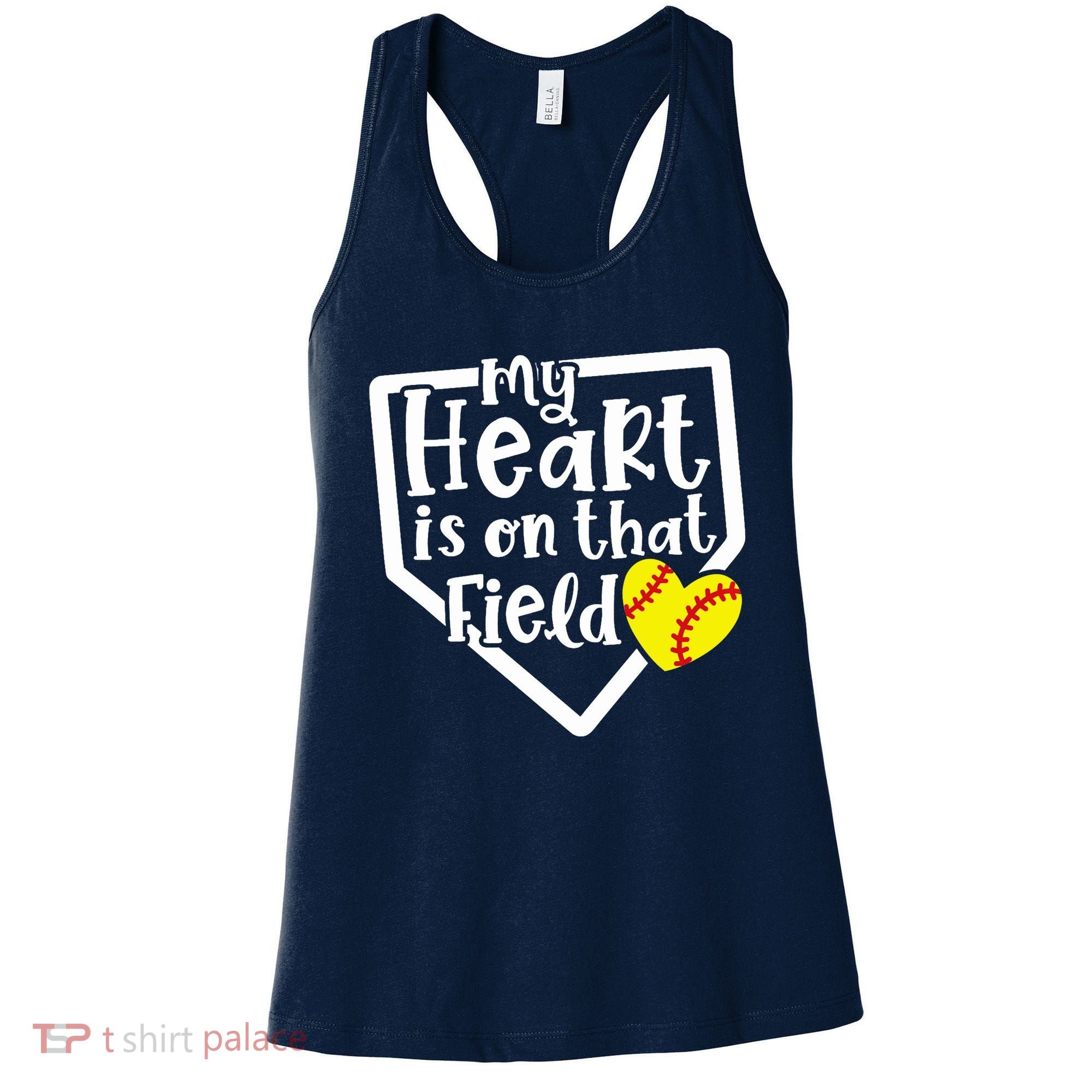 My Heart Is On That Field Softball Mom Cute Funny Women's Tank Top