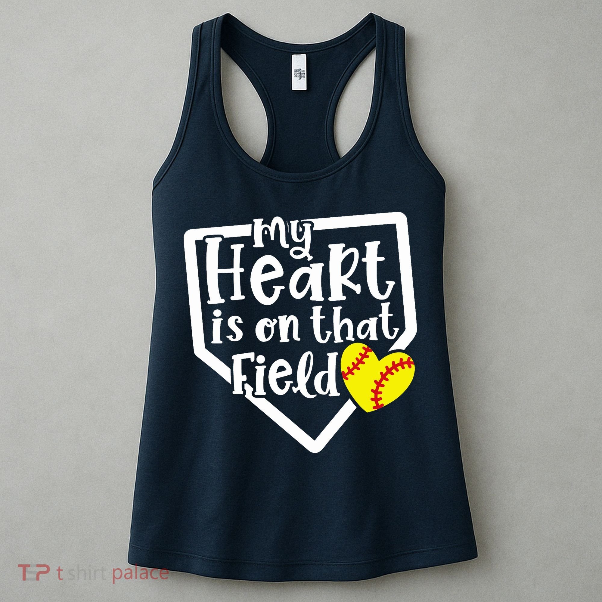 My Heart Is On That Field Softball Mom Cute Funny Women's Tank Top
