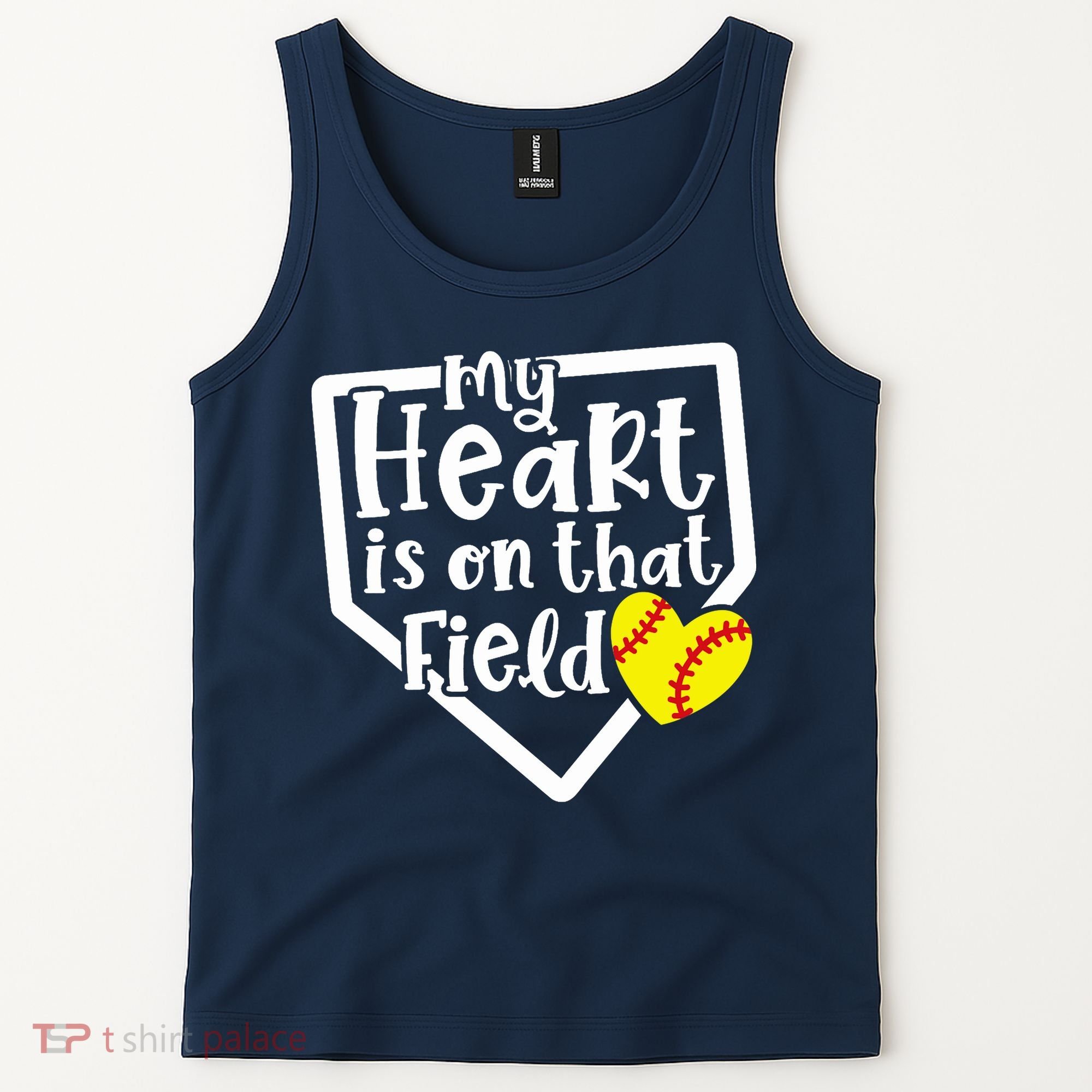 My Heart Is On That Field Softball Mom Cute Funny Tank Top