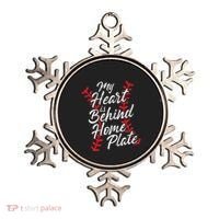 My Heart Is Behind Home Plate Baseball Laces Catcher Cute Ornament thumb 0