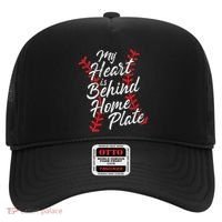 My Heart Is Behind Home Plate Baseball Laces Catcher Cute Hat thumb 0