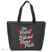My Heart Is Behind Home Plate Baseball Laces Catcher Cute Tote Bag thumb 0