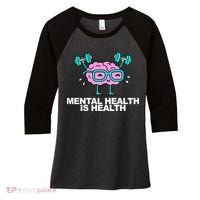 Mental Health Is Health Brain Workout Women's Tri-Blend 3/4-Sleeve Raglan Shirt thumb 0