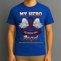 My Hero Is Now My Angel Multiple Myeloma Mm Patient Gift T-Shirt thumb 3