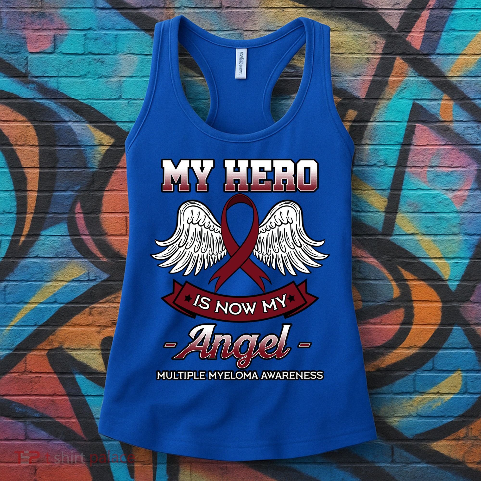 My Hero Is Now My Angel Multiple Myeloma Mm Patient Gift Women's Tank Top