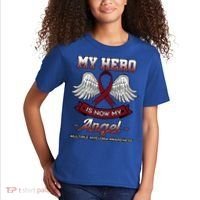 My Hero Is Now My Angel Multiple Myeloma Mm Patient Gift Kids T-Shirt thumb 2