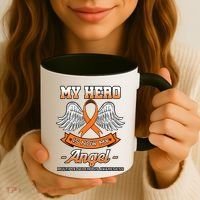 My Hero Is Now My Angel Multiple Sclerosis Clouds Glial Scar Gift Coffee Mug thumb 3