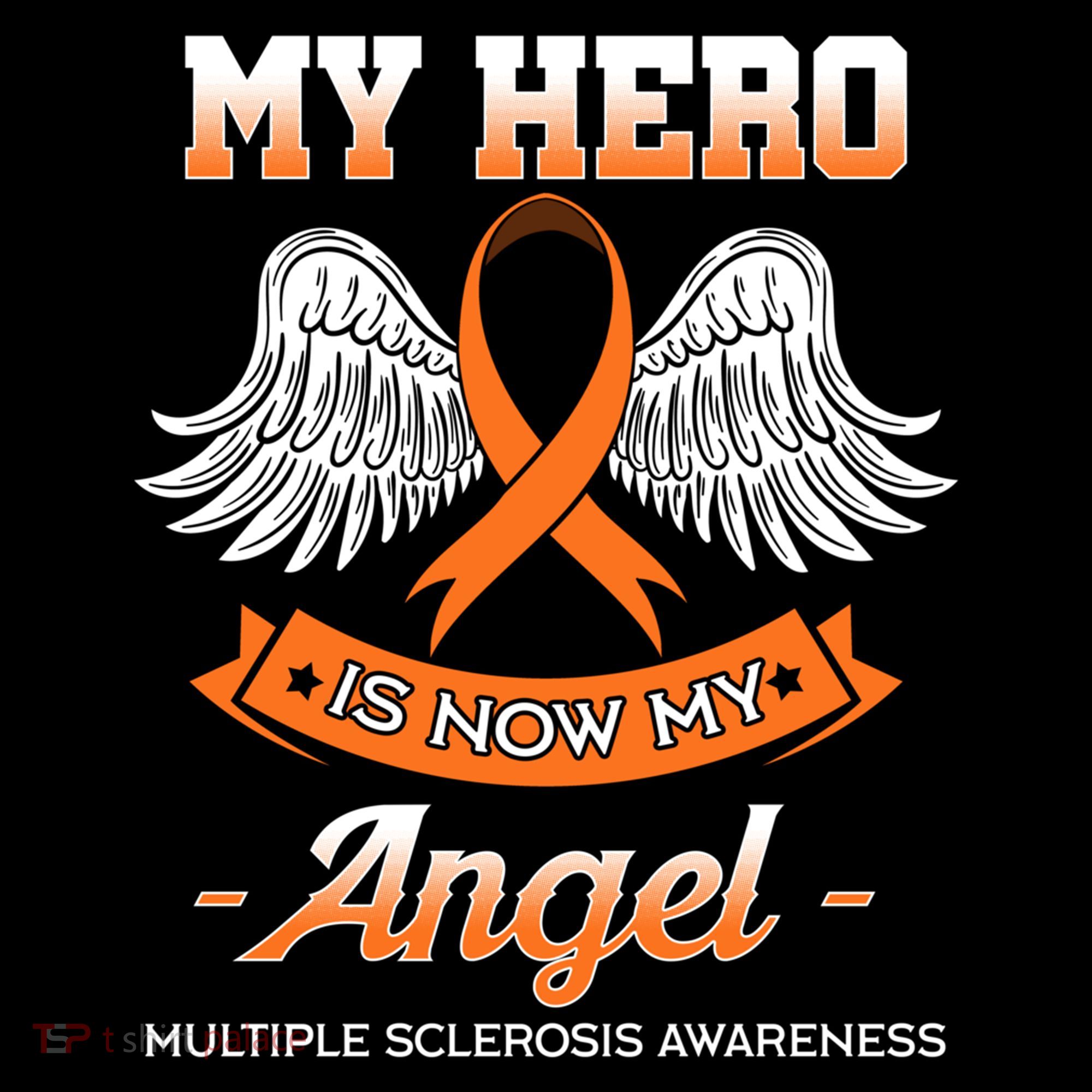My Hero Is Now My Angel Multiple Sclerosis Clouds Glial Scar Gift Coffee Mug