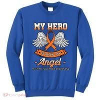 My Hero Is Now My Angel Multiple Sclerosis Clouds Glial Scar Gift Sweatshirt thumb 0