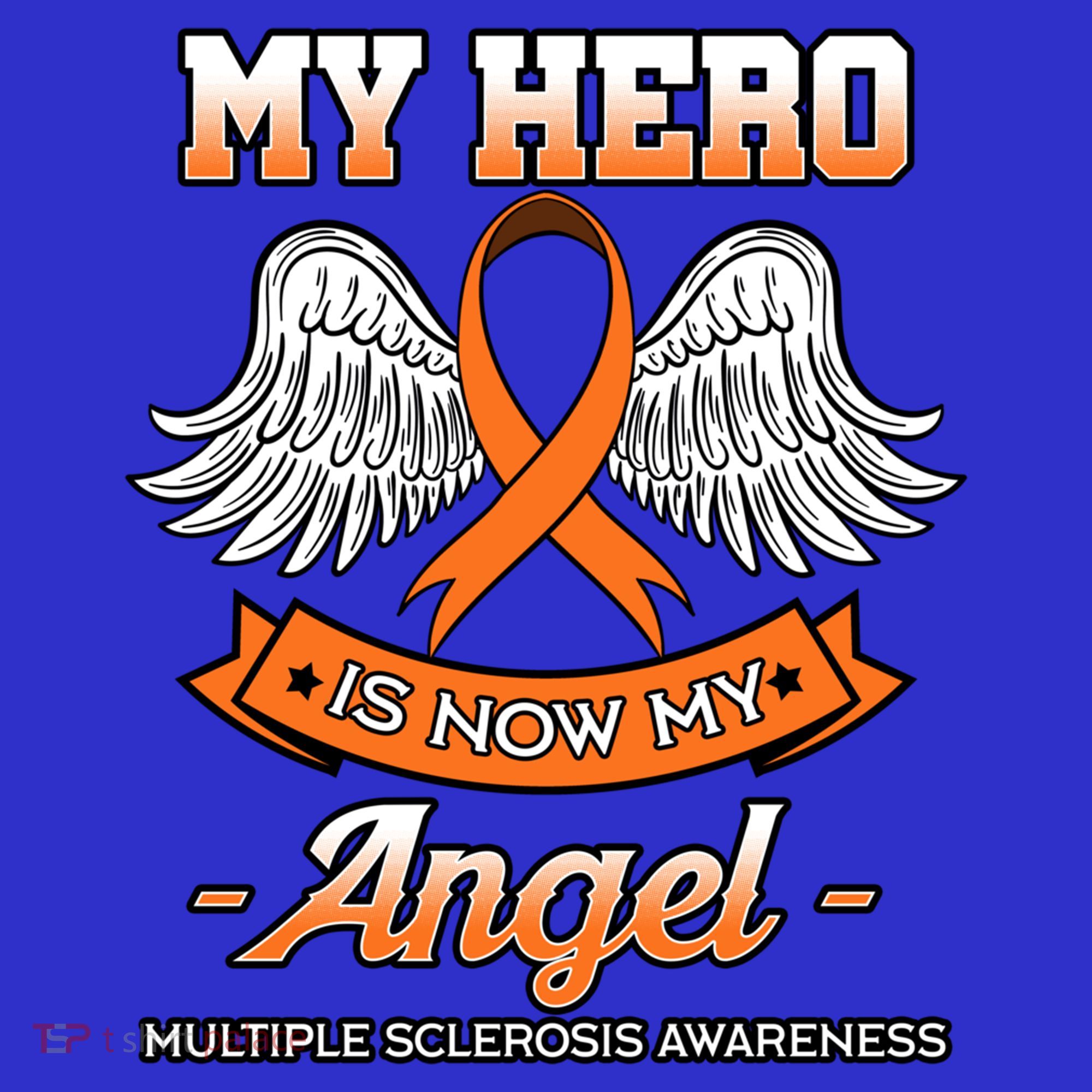 My Hero Is Now My Angel Multiple Sclerosis Clouds Glial Scar Gift Baby Bodysuit