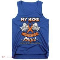 My Hero Is Now My Angel Multiple Sclerosis Clouds Glial Scar Gift Tank Top thumb 0