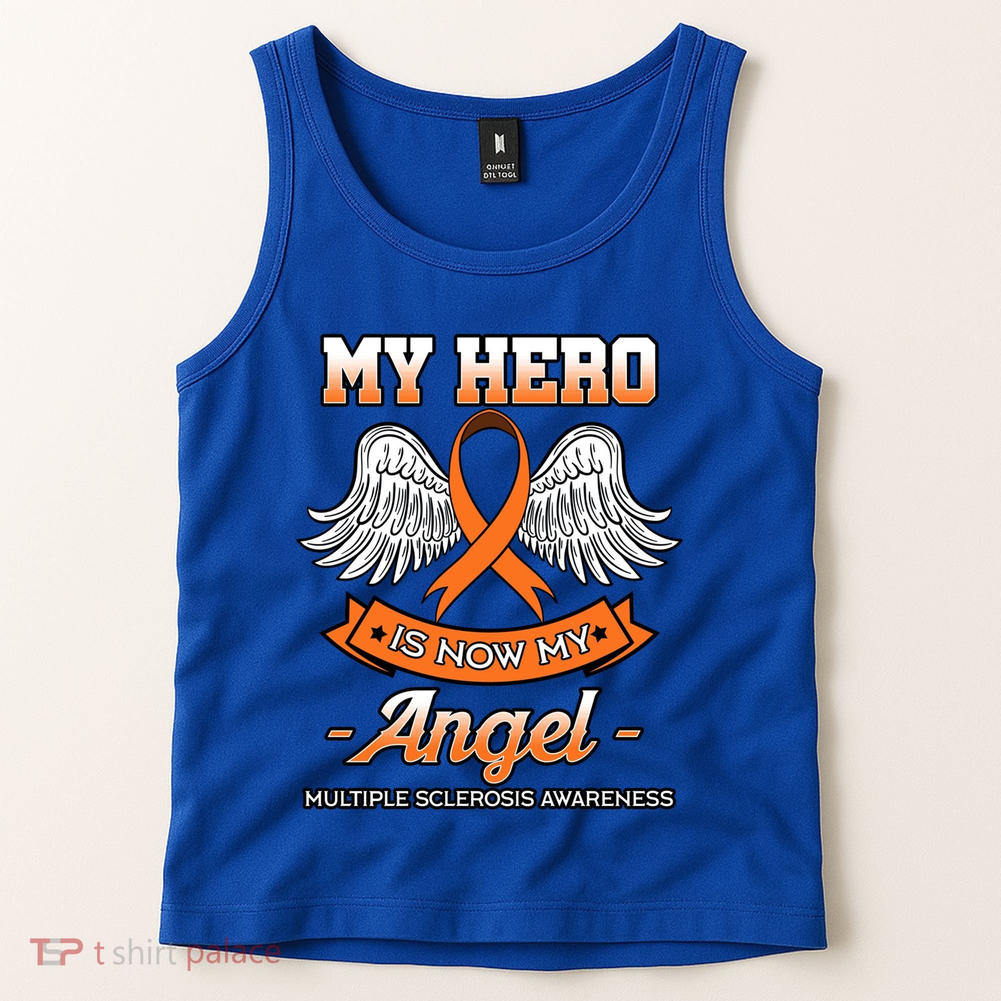 My Hero Is Now My Angel Multiple Sclerosis Clouds Glial Scar Gift Tank Top