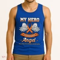 My Hero Is Now My Angel Multiple Sclerosis Clouds Glial Scar Gift Tank Top thumb 3
