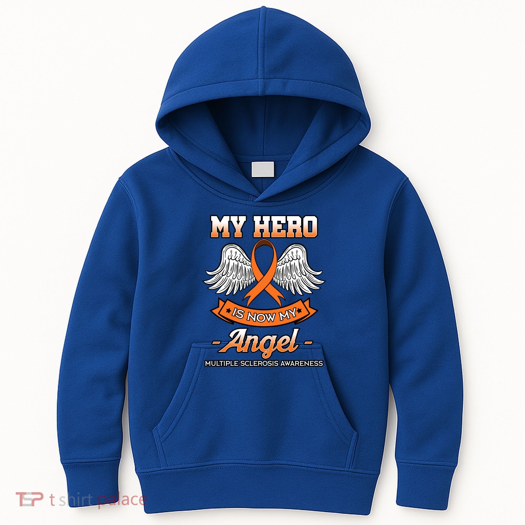 My Hero Is Now My Angel Multiple Sclerosis Clouds Glial Scar Gift Kids Hoodie