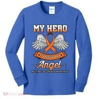 My Hero Is Now My Angel Multiple Sclerosis Clouds Glial Scar Gift Kids Long Sleeve Shirt thumb 0
