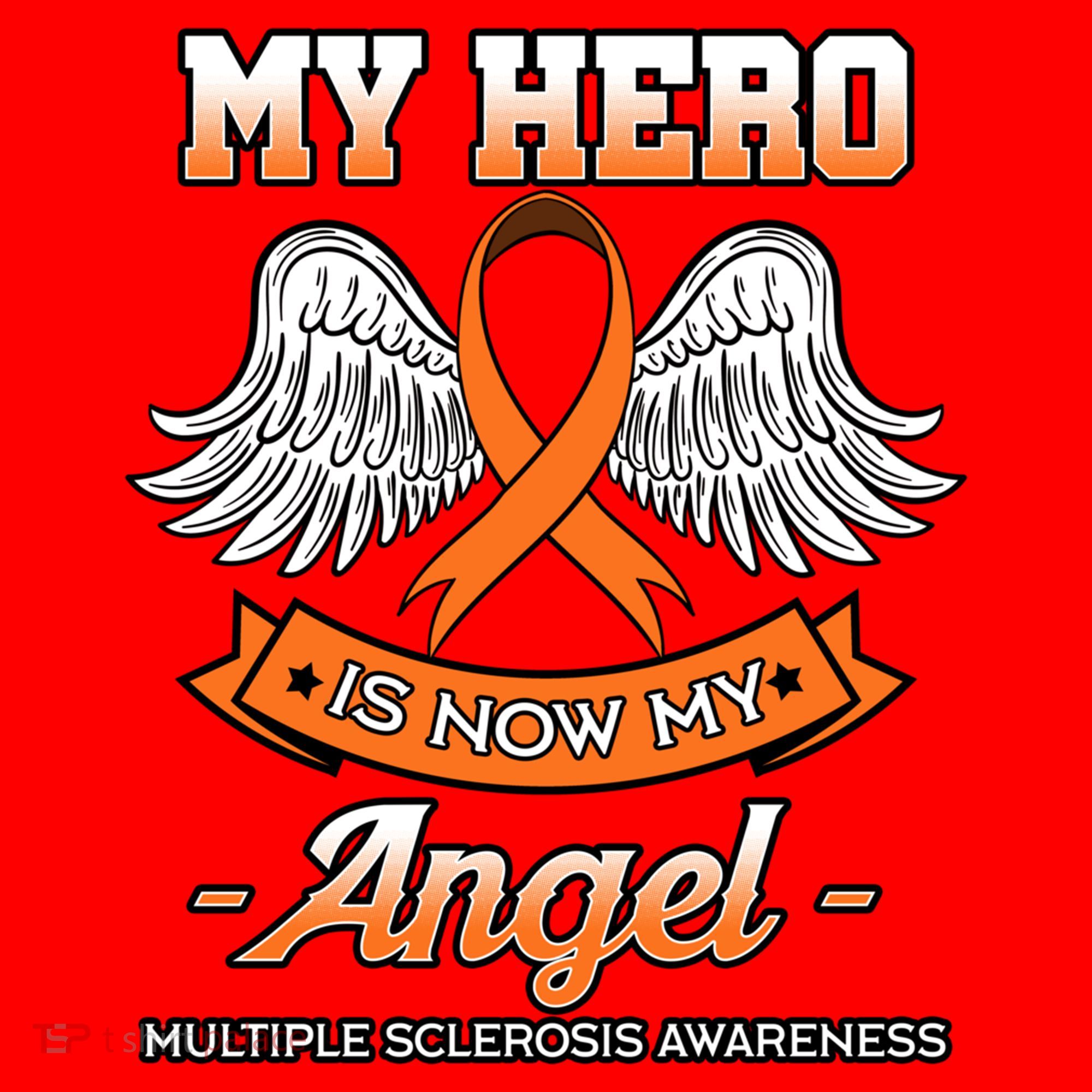My Hero Is Now My Angel Multiple Sclerosis Clouds Glial Scar Gift Santa Hat
