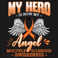 My Hero Is Now My Angel Multiple Sclerosis Glial Scar Orange Meaningful Gift Women's Hoodie thumb 2