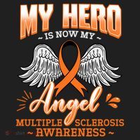 My Hero Is Now My Angel Multiple Sclerosis Glial Scar Orange Meaningful Gift Golf Towel thumb 3