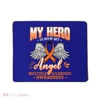 My Hero Is Now My Angel Multiple Sclerosis Glial Scar Orange Meaningful Gift Mousepad thumb 0
