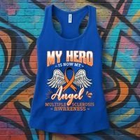 My Hero Is Now My Angel Multiple Sclerosis Glial Scar Orange Meaningful Gift Women's Tank Top thumb 3