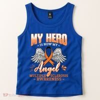 My Hero Is Now My Angel Multiple Sclerosis Glial Scar Orange Meaningful Gift Tank Top thumb 2