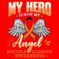 My Hero Is Now My Angel Multiple Sclerosis Glial Scar Orange Meaningful Gift Santa Hat thumb 1