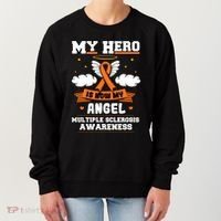 My Hero Is Now My Angel Multiple Sclerosis Orange Ribbon Gift Women's Sweatshirt thumb 0