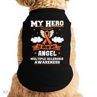 My Hero Is Now My Angel Multiple Sclerosis Orange Ribbon Gift Doggie Tank thumb 0
