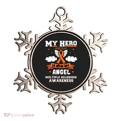 My Hero Is Now My Angel Multiple Sclerosis Orange Ribbon Gift Ornament