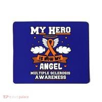 My Hero Is Now My Angel Multiple Sclerosis Orange Ribbon Gift Mousepad thumb 0