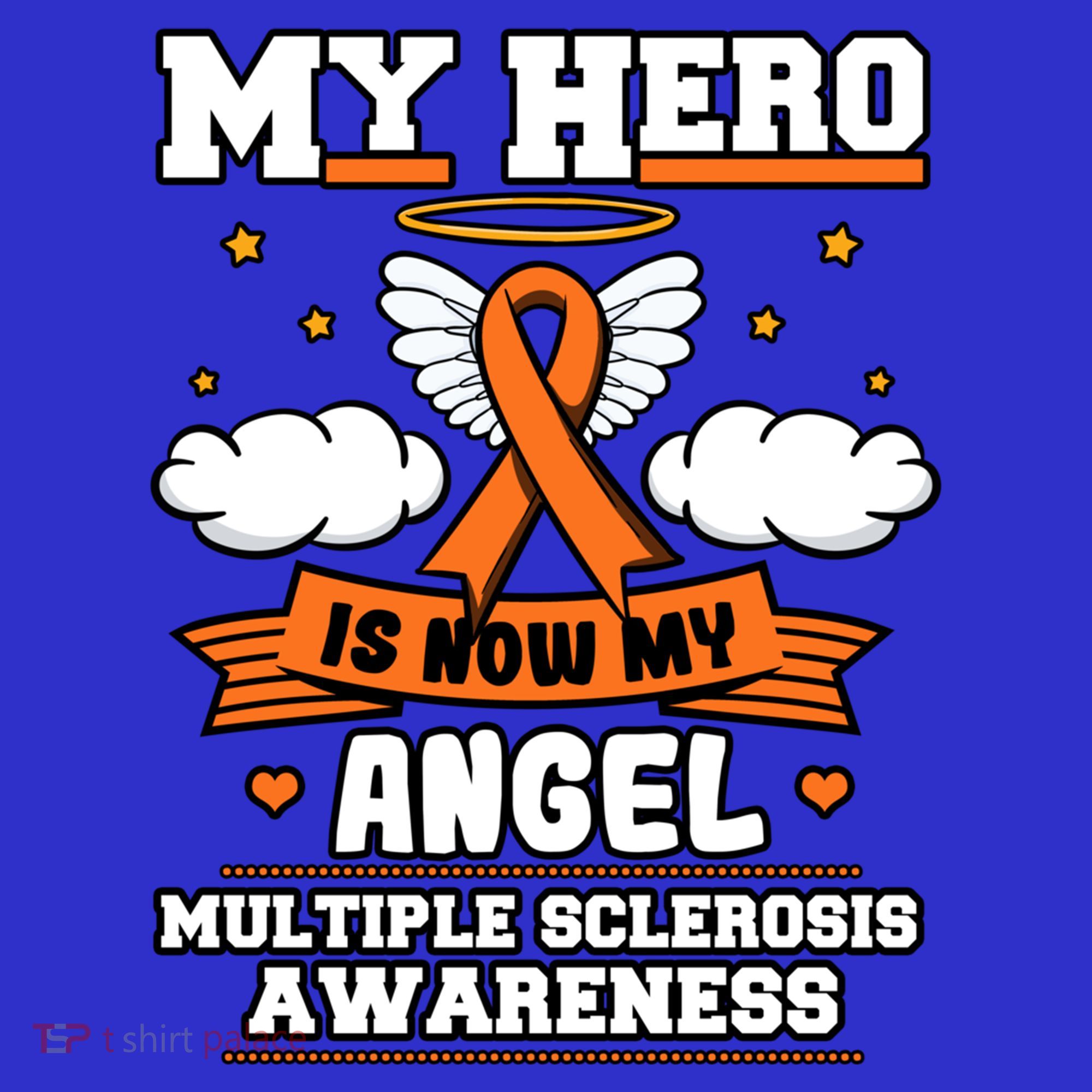 My Hero Is Now My Angel Multiple Sclerosis Orange Ribbon Gift Tank Top