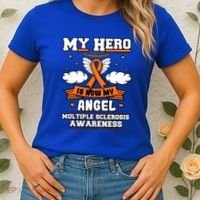 My Hero Is Now My Angel Multiple Sclerosis Orange Ribbon Gift Women's T-Shirt thumb 2