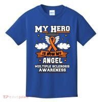 My Hero Is Now My Angel Multiple Sclerosis Orange Ribbon Gift Kids T-Shirt thumb 0