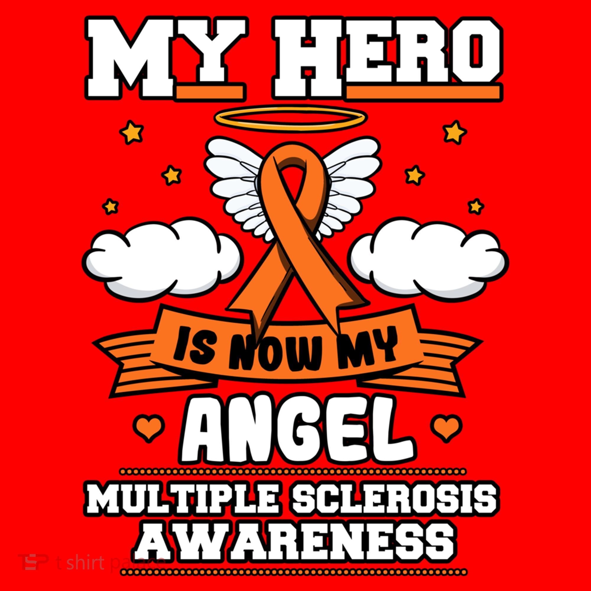 My Hero Is Now My Angel Multiple Sclerosis Orange Ribbon Gift Santa Hat