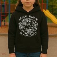 Mental Health Is A Priority Kids Hoodie thumb 3