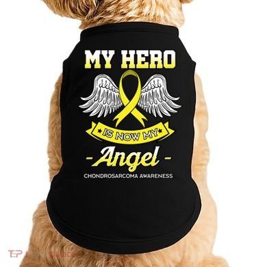 My Hero Is Now My Angel Chondrosarcoma Bone Cancer Sarcoma Gift Doggie Tank