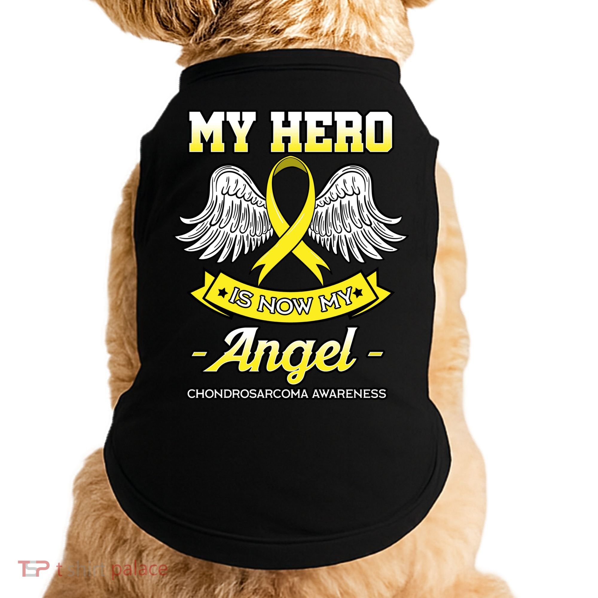 My Hero Is Now My Angel Chondrosarcoma Bone Cancer Sarcoma Gift Doggie Tank