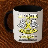 My Hero Is Now My Angel Chondrosarcoma Bone Cancer Sarcoma Gift Coffee Mug thumb 2