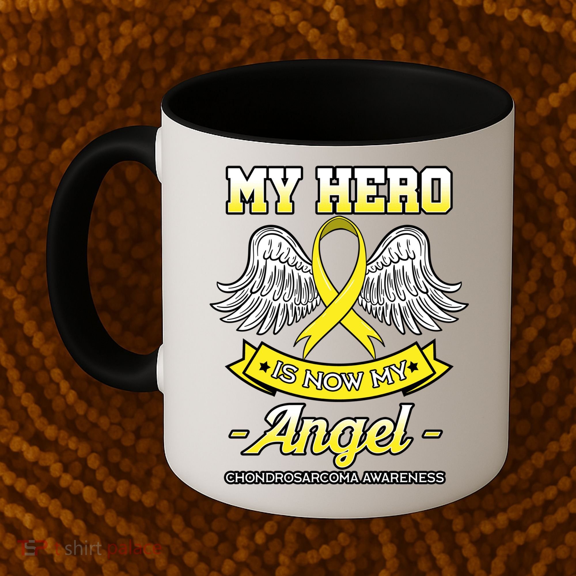 My Hero Is Now My Angel Chondrosarcoma Bone Cancer Sarcoma Gift Coffee Mug