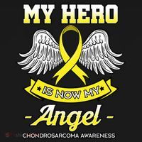 My Hero Is Now My Angel Chondrosarcoma Bone Cancer Sarcoma Gift Ornament thumb 1