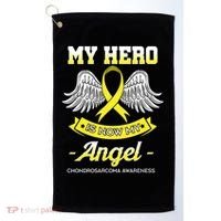 My Hero Is Now My Angel Chondrosarcoma Bone Cancer Sarcoma Gift Golf Towel thumb 0