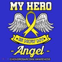 My Hero Is Now My Angel Chondrosarcoma Bone Cancer Sarcoma Gift Hoodie thumb 2