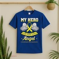 My Hero Is Now My Angel Chondrosarcoma Bone Cancer Sarcoma Gift T-Shirt thumb 2