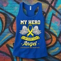 My Hero Is Now My Angel Chondrosarcoma Bone Cancer Sarcoma Gift Women's Tank Top thumb 3