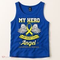 My Hero Is Now My Angel Chondrosarcoma Bone Cancer Sarcoma Gift Tank Top thumb 2