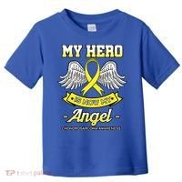 My Hero Is Now My Angel Chondrosarcoma Bone Cancer Sarcoma Gift Toddler T-Shirt thumb 0